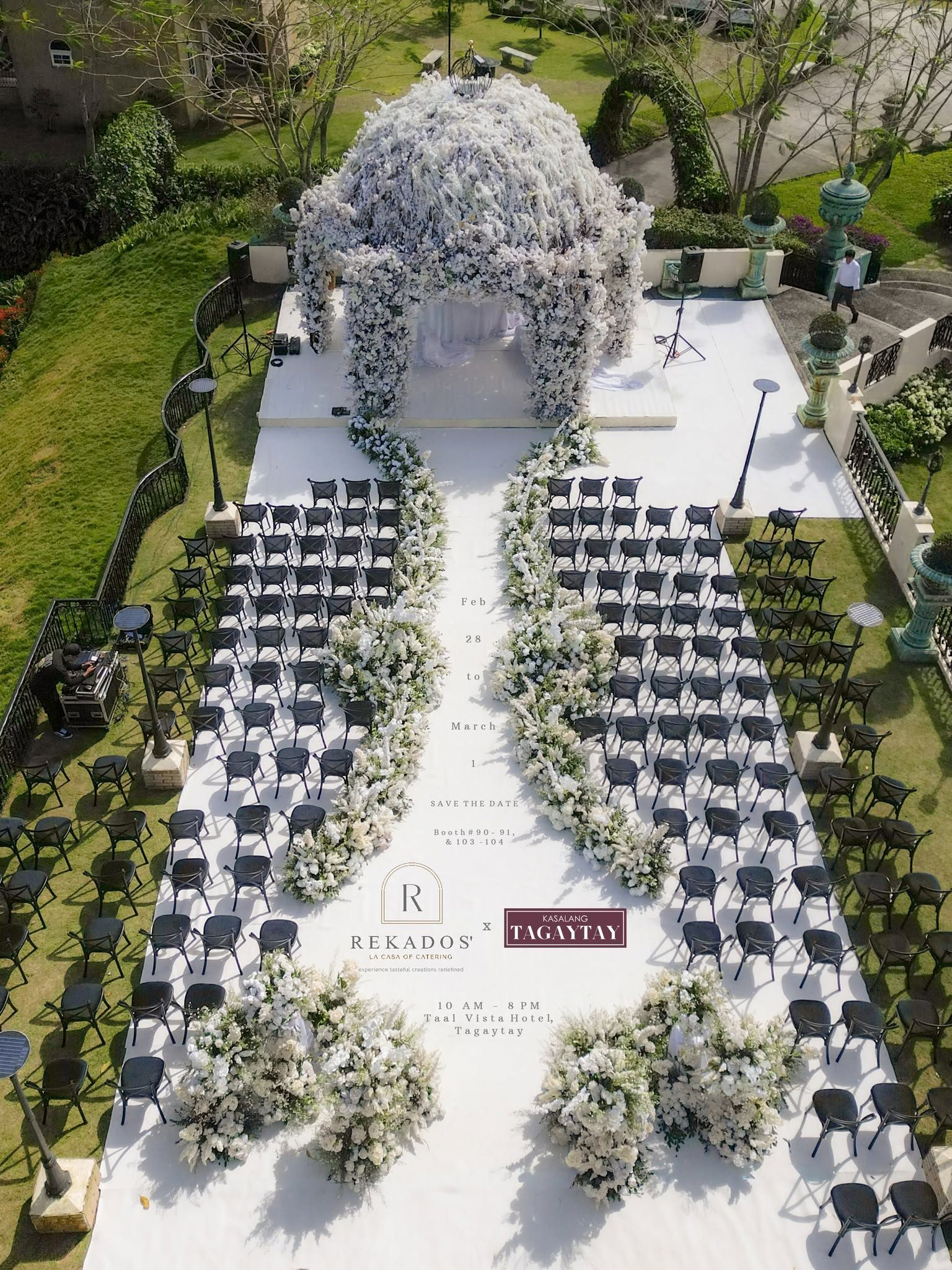 Ceremony aisle from above